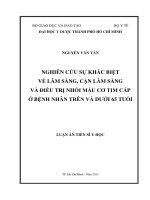 Nghiên cứu sự khác biệt về lâm sàng, cận lâm sàng và điều trị nhồi máu cơ tim cấp ở bệnh nhân trên và dưới 65 tuổi