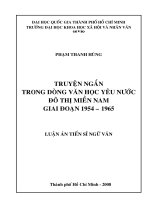 Truyện ngắn trong dòng văn học yêu nước đô thị miền nam giai đoạn 1954 1965