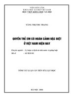 Quyền trẻ em có hoàn cảnh đặc biệt ở Việt Nam hiện nay