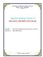 DỰ án đầu tư NHÀ máy CHẾ BIẾN gỗ EAKAR 