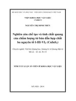 Nghiên cứu chế tạo và tính chất quang của chấm lượng tử bán dẫn hợp chất ba nguyên tố I-III-VI2 (CuInS2)