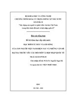 ĐẶC ĐIỂM TƯ DUY VÀ LỐI SỐNG CỦA CON NGƯỜI VIỆT NAM HIỆN NAY VÀ NHỮNG VẤN ĐỀ ĐẶT RA TRƯỚC YÊU CẦU ĐỔI MỚI VÀ HỘI NHẬP QUỐC TẾ