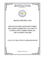 Một số giải pháp nhằm hoàn thiện hoạt động marketing của công ty cổ phần công nghiệp chính xác việt nam đến năm 2020 