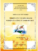 Nghiên Cứu Văn Hóa Doanh Nghiệp Của Công Ty TNHH Bia Huế (Kèm Slide)