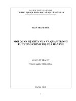 Mối quan hệ giữa vua và quan trong tư tưởng chính trị của hàn phi 