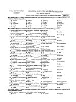 Đề thi học kỳ 2 môn Tiếng Anh lớp 10 Sở GD ĐT Thái Bình năm học 2015 2016