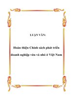 Hoàn thiện Chính sách phát triển doanh nghiệp vừa và nhỏ ở Việt Nam