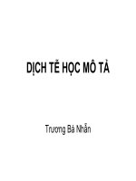 DỊCH tễ học mô tả 