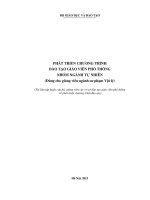 PHÁT TRIỂN CHƯƠNG TRÌNH ĐÀO TẠO GIÁO VIÊN PHỔ THÔNG NHÓM NGÀNH TỰ NHIÊN