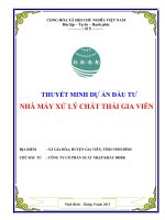 Dự án đầu tư nhà máy xử lý chất thải Gia Viễn