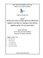 Đánh giá chất lượng dịch vụ phi hàng không tại nhà ga nội địa cảng hàng không quốc tế tân sơn nhất