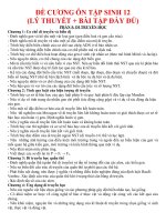 ĐỀ CƯƠNG ôn tập SINH học 12