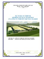 Dự án đầu tư thiết bị mở rông sản xuất ngành may của công ty TNHH MTV dệt may Nam Định