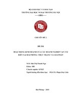 HOẠT ĐỘNG KINH DOANH của các DOANH NGHIỆP vận tải BIỂN tại hải PHÒNG THỰC TRẠNG và GIẢI PHÁP 