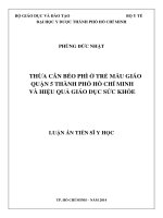 Thừa cân béo phì ở trẻ mẫu giáo quận 5 thành phố hồ chí minh và hiệu quả giáo dục sức khỏe