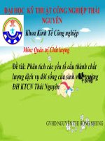 Phân tích các yếu tố cấu thành chất lượng đời sống sinh viên trường đại học kỹ thuật công nghiệp Thái Nguyên