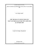 Chủ trương của đảng cộng sản việt nam trong quan hệ với campuchia từ 1979 đến 1989