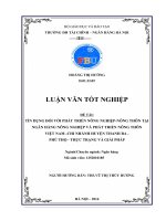 báo cáo thực tập “tín dụng đối với phát triển nông nghiệp – nông thôn tại ngân hàng nông nghiệp và phát triển nông thôn việt nam, chi nhánh huyện thanh ba   phú thọ  thực trạng và giải pháp”