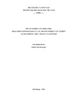 ĐỀ tài NGHIÊN cứu KHOA học HOẠT ĐỘNG KINH DOANH của các DOANH NGHIỆP vận tải BIỂN tại hải PHÒNG THỰC TRẠNG và GIẢI PHÁP 