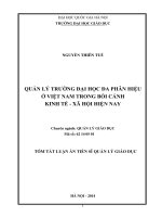QUẢN LÝ TRƯỜNG ĐẠI HỌC ĐA PHÂN HIỆU Ở VIỆT NAM TRONG BỐI CẢNH KINH TẾ - XÃ HỘI HIỆN NAY