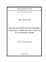 Đảng bộ thành phố vĩnh yên (vĩnh phúc) lãnh đạo sự nghiệp giáo dục và đào tạo từ năm 1997 đến năm 2010