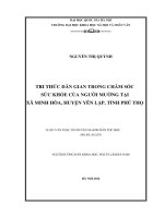 TRI THỨC DÂN GIAN TRONG CHĂM SÓC SỨC KHỎE CỦA NGƯỜI MƯỜNG TẠI XÃ MINH HÒA, HUYỆN YÊN LẬP, TỈNH PHÚ THỌ