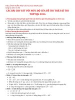 CÁC BÀI OXY SÁT VỚI MỨC ĐỘ CỦA ĐỀ THI THẬT KÌ THI  THPTQG 2016