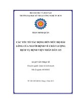 Các yếu tố tác động đến mức độ hài lòng của người bệnh về chất lượng dịch vụ bệnh viện nhân dân 115 (1)