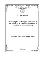 Một số giải pháp marketing góp phần thu hút thí sinh đăng kí dự thi vào trường đại học quốc tế miền đông tỉnh bình dương