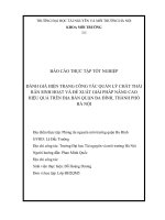 ĐÁNH GIÁ HIỆN TRẠNG CÔNG TÁC QUẢN LÝ CHẤT THẢI RẮN SINH HOẠT VÀ ĐỀ XUẤT GIẢI PHÁP NÂNG CAO HIỆU QUẢ TRÊN ĐỊA BÀN QUẬN BA ĐÌNH, THÀNH PHỐ HÀ NỘI