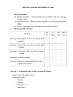 HÓA HỌC VÀ HÓA LÝ POLYMER