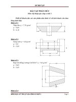 Thiết kế khuôn đúc các sản phẩm như hình vẽ với kích thước cho theo bảng 