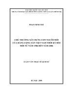 Chủ trương xây dựng con người mới của đảng cộng sản việt nam thời kỳ đổi mới từ năm 1986 đến năm 2006