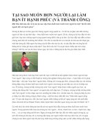 TẠI SAO MUỐN HƠN NGƯỜII LẠI LÀM BẠN ÍT HANH PHÚC (và THÀNH CÔNG)