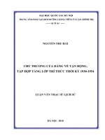 Chủ trương của đảng về vận động, tập hợp tầng lớp trí thức thời kỳ 1930 1954