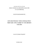 Đảng bộ tỉnh bắc ninh lãnh đạo phát triển khu công nghiệp từ năm 2000 đến năm 2010