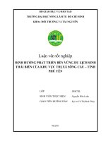Định hướng phát triển bền vững du lịch sinh thái biển của khu vực thị xã sông cầu – tỉnh phú yên