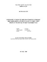 CHĂM sóc và bảo vệ TRẺ EM có HOÀ cả h đặc BIỆT KHÓ KHĂn cơ sở lý LUẬ và THỰC TIỄ PHÁP lý về dâ sự ở VIỆT AM HIỆ AY 