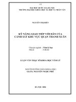 KỸ NĂNG GIAO TIẾP với dân của CẢNH sát KHU vực QUẬN THANH XUÂN 