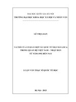 Vai trò của cơ quan hợp tác quốc tế nhật bản ( jica) trong giai đoạn quan hệ việt nam   nhật bản từ năm 1992 đến nay 