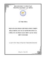 Một số giải pháp góp phần phát triển hoạt động sản xuất kinh doanh của công ty cổ phần giày dép cao su màu đến năm 2020