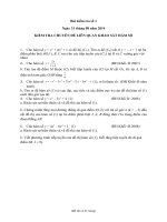 KIỂM TRA CHUYÊN ĐỀ LIÊN QUAN KHẢO SÁT HÀM SỐ