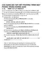 cac dang bai tap viet phuong trinh mat phang trong khong gian