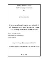 Ứng dụng kiến trúc chính phủ điện tử và mô hình SAAS software as a service cho các dịch vụ phần mềm cấp phường,xã