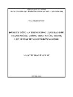 Đảng ủy công an trung ương lãnh đạo đấu tranh phòng, chống tham nhũng trong lực lượng từ năm 1998 đến năm 2008 