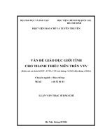 Vấn đề giáo dục giới tính trên VTV cho thanh thiếu niên (khảo sát các kênh VTV2, VTV6, O2TV từ 112012 đến 42014)