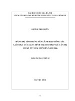 Đảng bộ tỉnh hưng yên lãnh đạo công tác giáo dục lý luận chính trị cho đội ngũ cán bộ cơ sở từ năm 1997 đến năm 2006