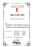 Mô Phỏng Tuyến Thông Tin Quang Wdm Bằng Phần Mềm Optisystem