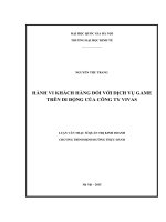 HÀNH VI KHÁCH HÀNG ĐỐI VỚI DỊCH VỤ GAME TRÊN DI ĐỘNG CỦA CÔNG TY VIVAS