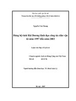 Đảng bộ tỉnh hải dương lãnh đạo công tác dân vận từ năm 1997 đến năm 2003